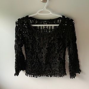Black crochet top